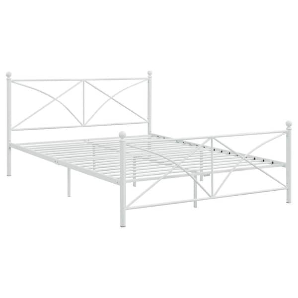 Coaster Hart White Metal Frame Queen Platform Bed