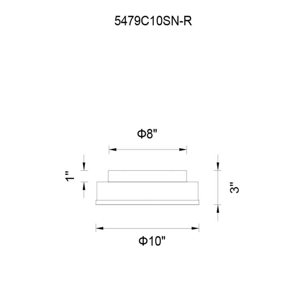 Satin Nickel 10" Contemporary Frosted Glass Drum Flush Mount