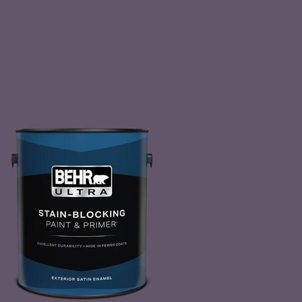 BEHR ULTRA 1 gal. #PPU17-04 Darkest Grape Satin Enamel Exterior Paint & Primer