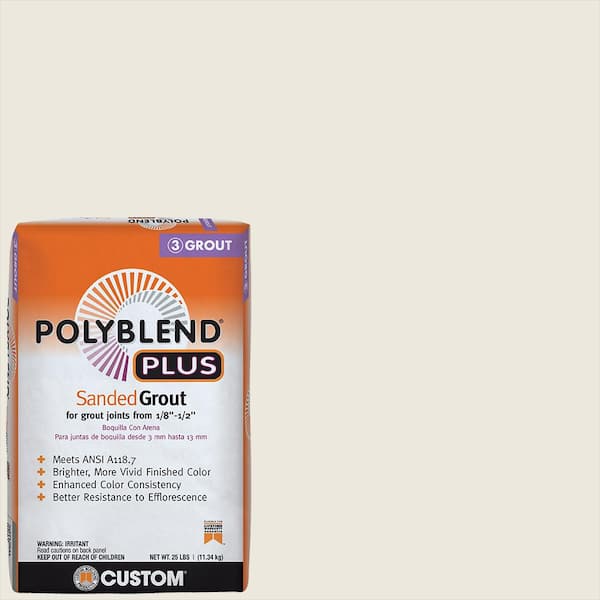 Custom Building Products Polyblend Plus #381 Bright White 25 lb. Sanded Grout