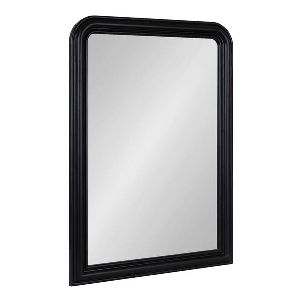Kate and Laurel Kinsman 26.00 in. W x 35.50 in. H MDF Black Arch Framed Decorative Mirror