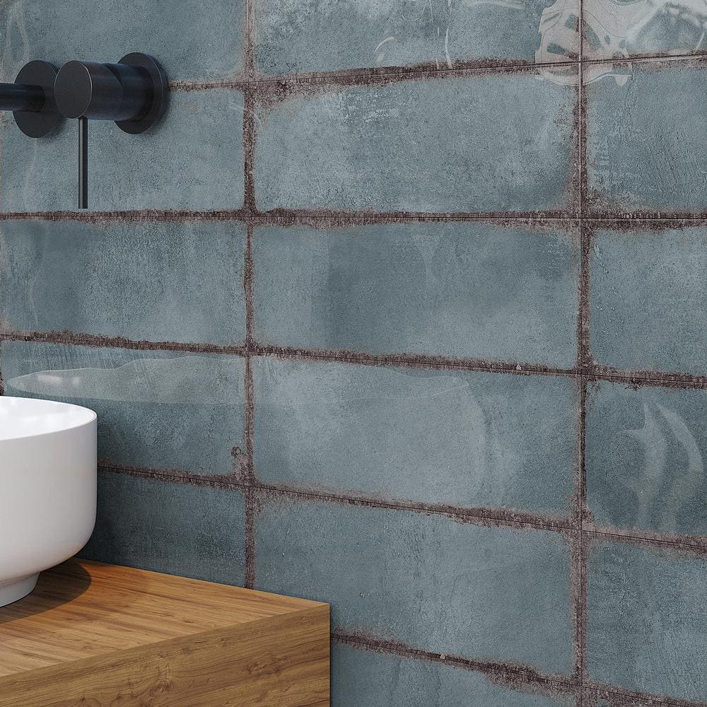 Coronado 4" x 12" Polished Blue Ceramic Subway Tile