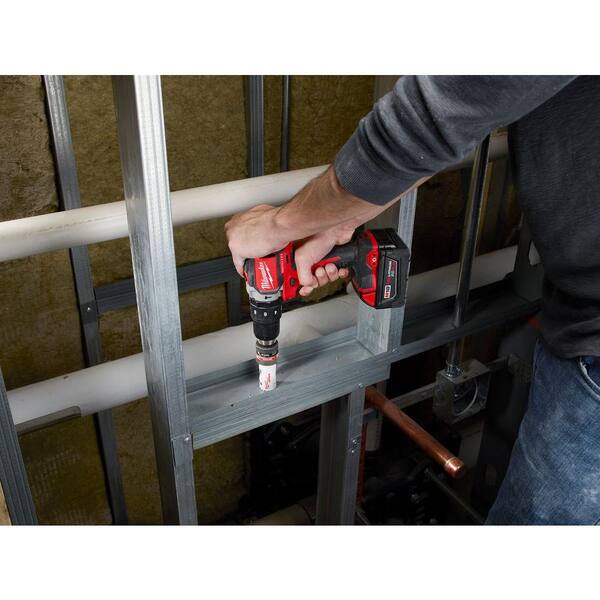 Milwaukee - M18 18-Volt Lithium-Ion Brushless Cordless 1/2 in. Compact Hammer Drill/Driver Kit W/ (2) 2.0Ah Batteries & Hard Case