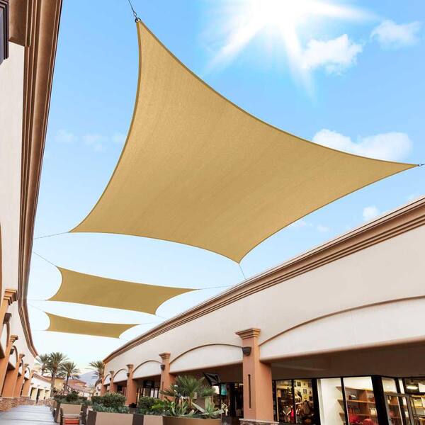 ColourTree 12' x 16' Sun Shade Sail Rectangle Canopy Beige Brown Custom Size 