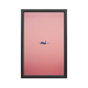 "Pink Flight Fabrikken" by Design Fabrikken Framed with LED Light Transportation Wall Art 24 in. x 16 in.