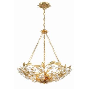 Marselle 6-Light Antique Gold Chandelier with No Bulb Included