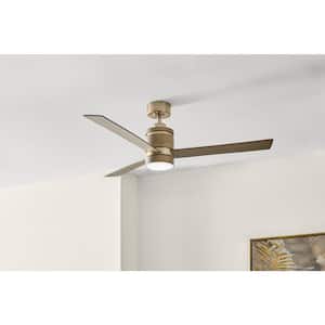 Pavilion 56 in. Indoor Brushed Gold Ceiling Fan with Adjustable White Integrated LED with Remote Included
