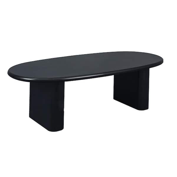 Sudzendf 51 in. Antique Black Oval Coffee Table