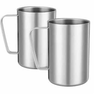 2-Piece 16.9 oz. Double Wall Stainless Steel Vacuum Insulated Camping Mug for Coffee, Milk, Juice, Tea