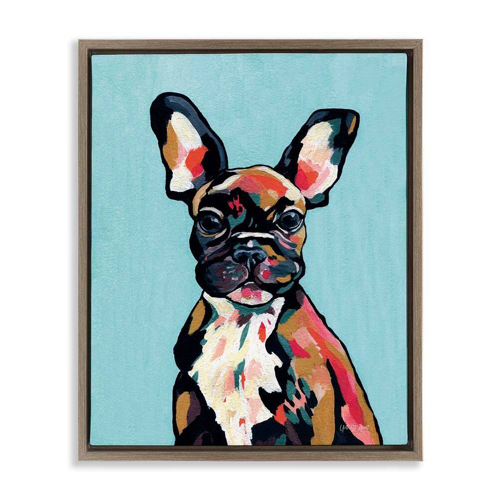 French Bulldog Modern by Yvette St. Amant Brown Floater Frame Animal Graphic Art Print 31 in. x 25 in. price history on PriceWatchPro
