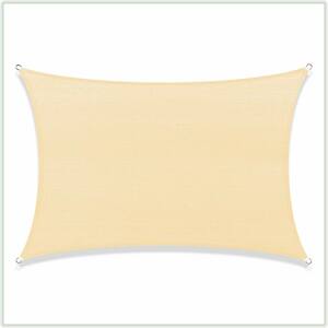 19 ft. x 21 ft. 190 GSM Beige Rectangle Sun Shade Sail Screen Canopy, Outdoor Patio and Pergola Cover (Custom Size)
