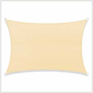 16 ft. x 20 ft. 190 GSM Beige Rectangle Sun Shade Sail Screen Canopy, Outdoor Patio and Pergola Cover