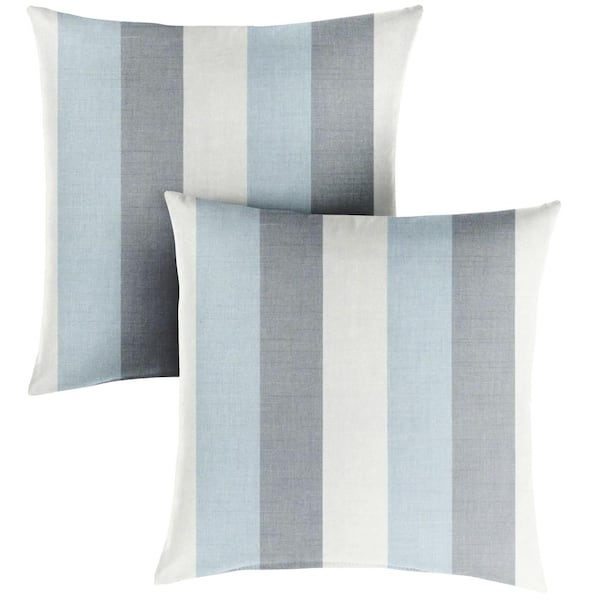 SORRA HOME Sunbrella Direction Dew Square Indoor/Outdoor Throw Pillow (2-Pack)
