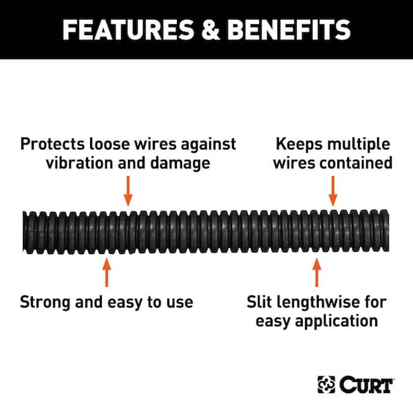 CURT 3/8 Convoluted Slit Loom Tubing 59824 - The Home Depot