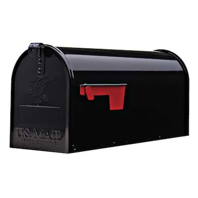Elite Black, Medium, Steel, Post Mount Mailbox