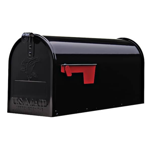 Architectural Mailboxes Elite Black, Medium, Steel, Post Mount Mailbox
