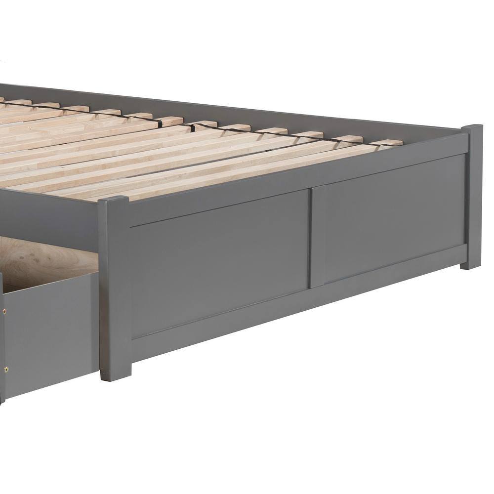 Madison Medium Stained Wood King Bed with Storage Drawers