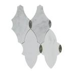 Lavaliere Carrara White Polished 10 in. x 13 in. Marble Romantique Mosaic Tile (0.56 sq. ft./Each)
