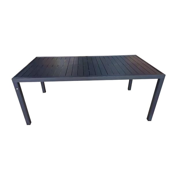 Pacific Casual Palm Beach Dark Brown Aluminum Outdoor Dining Table with Extension