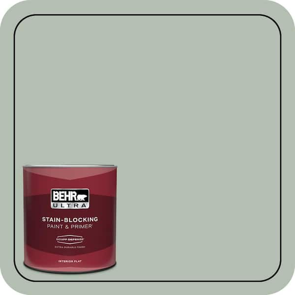 BEHR ULTRA 1 qt. #N400-3 Flagstaff Green Extra Durable Flat Interior Paint & Primer