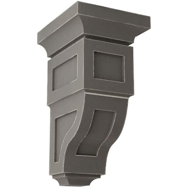 Ekena Millwork 4 in. x 8 in. x 4-3/4 in. Reclaimed Grey Small Reyes Wood Vintage Decor Corbel