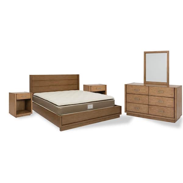 HOMESTYLES Big Sur 5-Piece Brown King/California King Bedroom Set