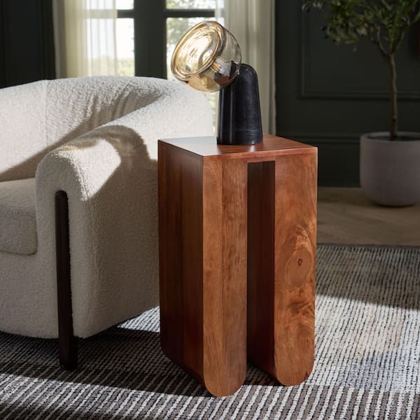 Catina 12 in. Walnut Wood End Table