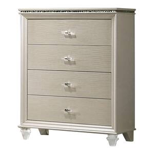 Penella Pearl White 4-Drawer 30.13 in. Chest of Drawers