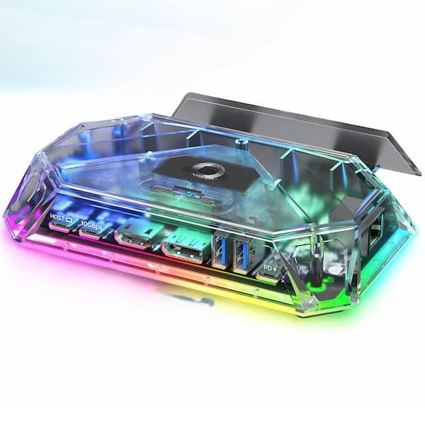 Vrbgify RGB Docking Station for Steam Deck, 12-in-1 Steam Deck Dock with 4K@120Hz HDMI & DisplayPort Gigabit Ethernet USB-C 3.2