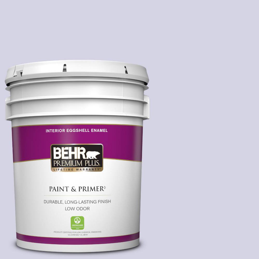 BEHR PREMIUM PLUS 5 gal. M5502 Lavender Memory Eggshell Enamel Low
