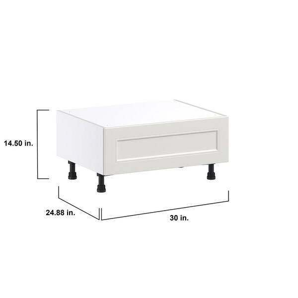 J COLLECTION Cumberland Light Gray Shaker Assembled Base Window Seat Kitchen Cabinet (30 in. W x 14.50 in. H x 24 in. D)