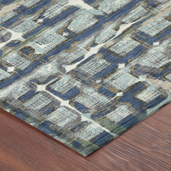 Chantille Machine Washable Indoor/Outdoor Abstract ACN2762 Spa 8 ft. x 10 ft. Area Rug