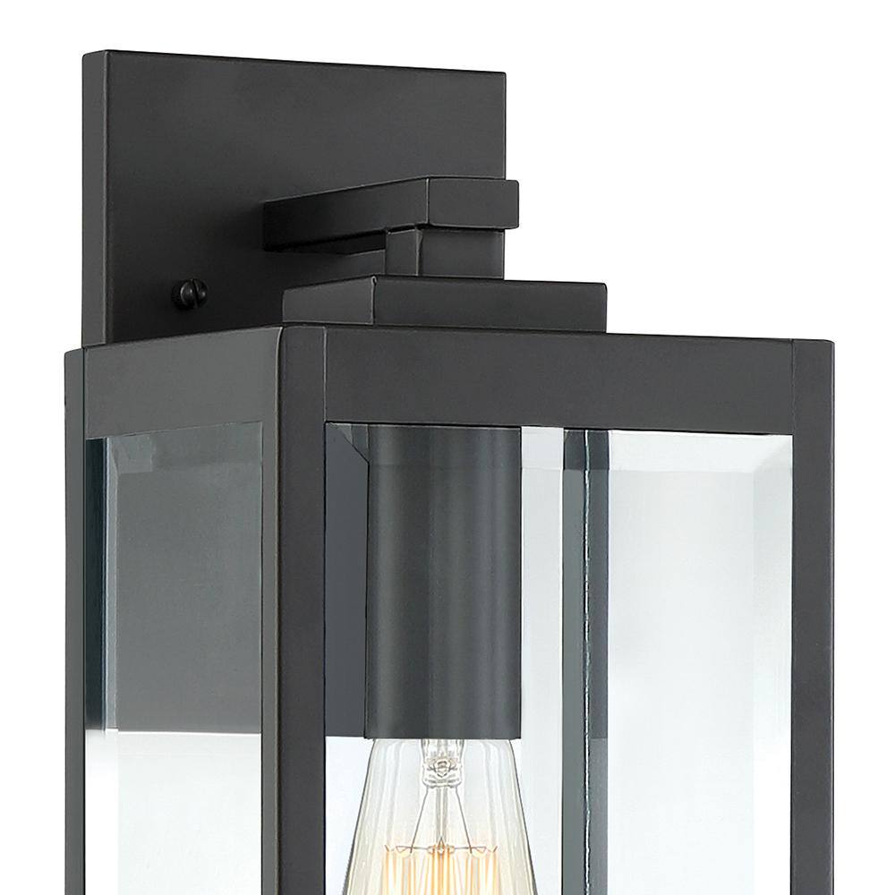 17" Black and Bronze Dimmable Outdoor Lantern Sconce