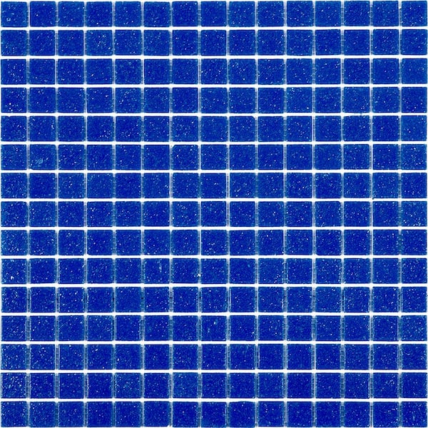Apollo Tile Dune 4" x 6" Glossy Cerulean Blue Glass Mosaic Uniform square Wall and Floor Sample Tile (0.13 sq. ft./Piece) (1-Pack)