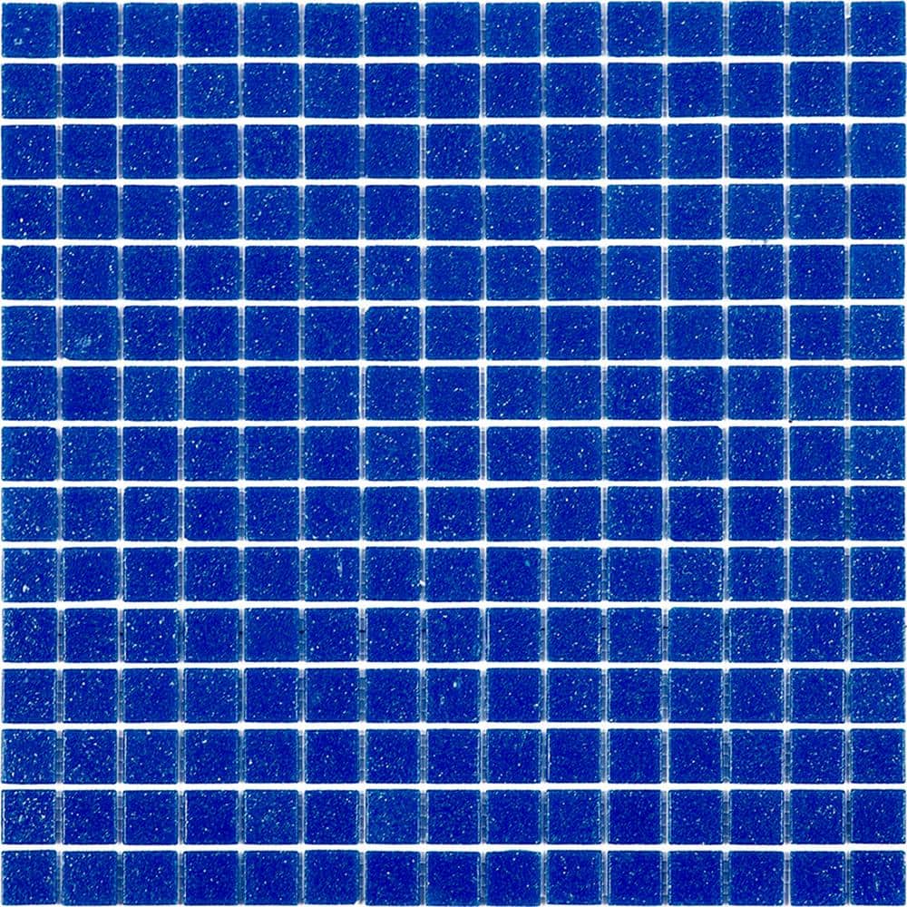 Dune 12" x 12" Glossy Cerulean Blue Glass Mosaic Tile