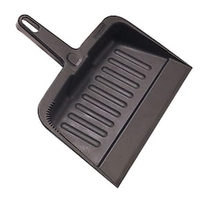 Aluminum Dust Pans Heavy Duty Does not Chip or Bend Sheet Metal Edge Flat Against Floor for Small Item Sweeping Rubber Coated Easy to Grasp Handle TOP DOG Metal Dustpan 17” 1pc 