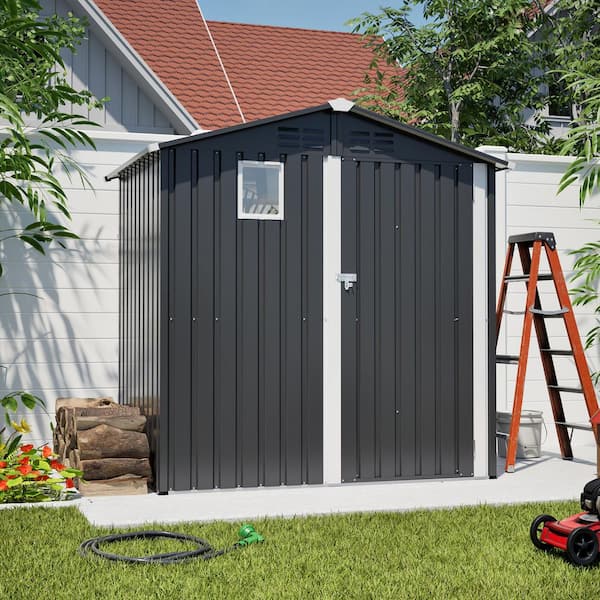 6 ft x 4 ft Metal Outdoor Storage Shed,Steel Utility Tool Shed