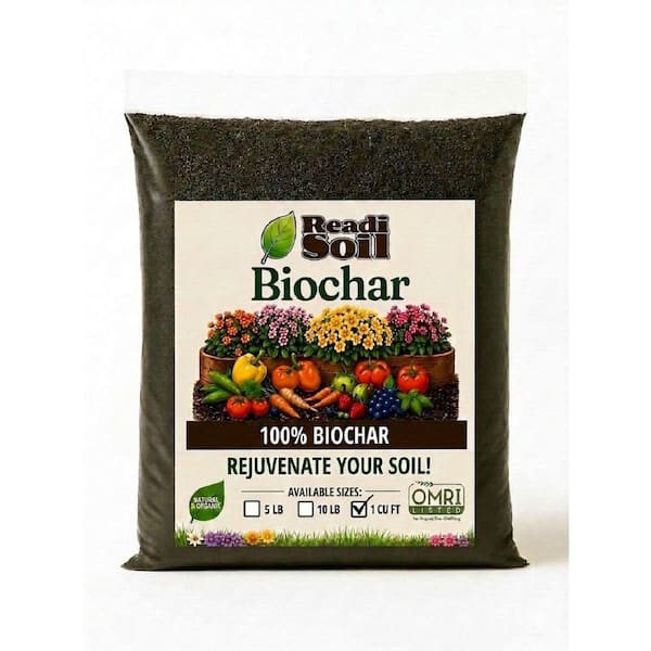 22 lbs. Organic Biochar Soil Amendment - Carbon-Rich Conditioner for Water Retention and Root Growth