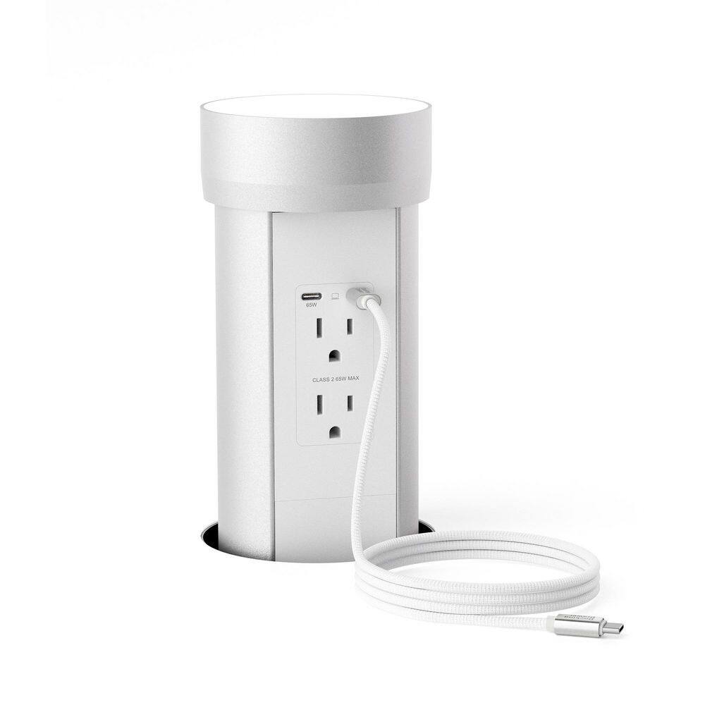 Silver 15 Amp Flush Pop-Up Outlet with (2) 65-Watt USB-C and (2) AC Ports price history on PriceWatchPro