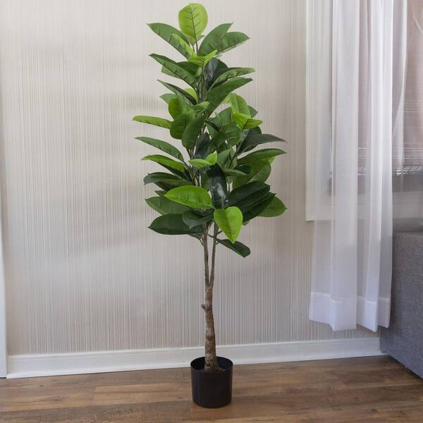 Pure Garden 72-inch Potted Bamboo Artificial Tree with Natural Feel Leaves  