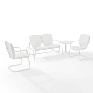 Ridgeland White 4-Piece Metal Patio Conversation Set