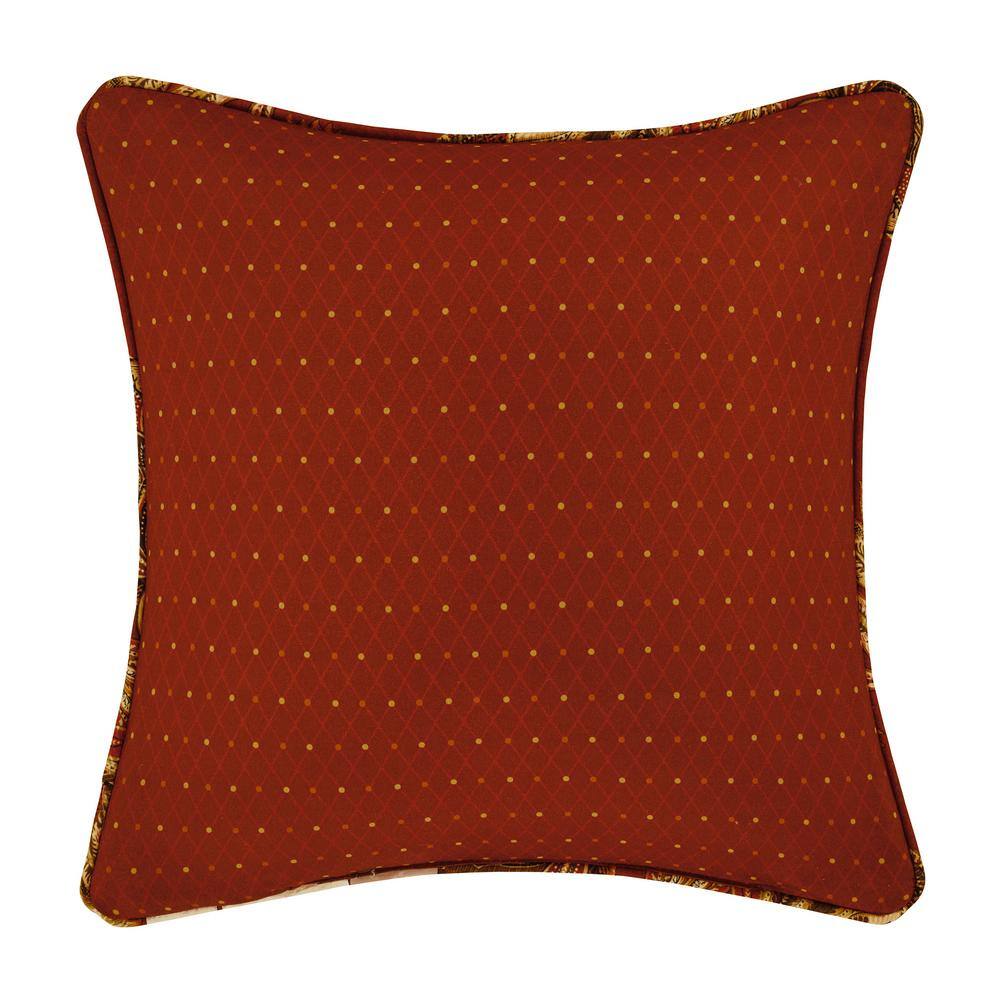 Montecito Red Floral Jacobean 16" Square Throw Pillow