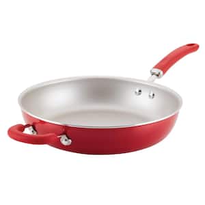 Create Delicious 12 .5 in. Aluminum Nonstick Deep Skillet, Red Shimmer