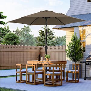 7.5 ft. Outdoor Umbrellas Patio Market Table Outside Umbrellas Nonfading Canopy and Sturdy Ribs, Taupe