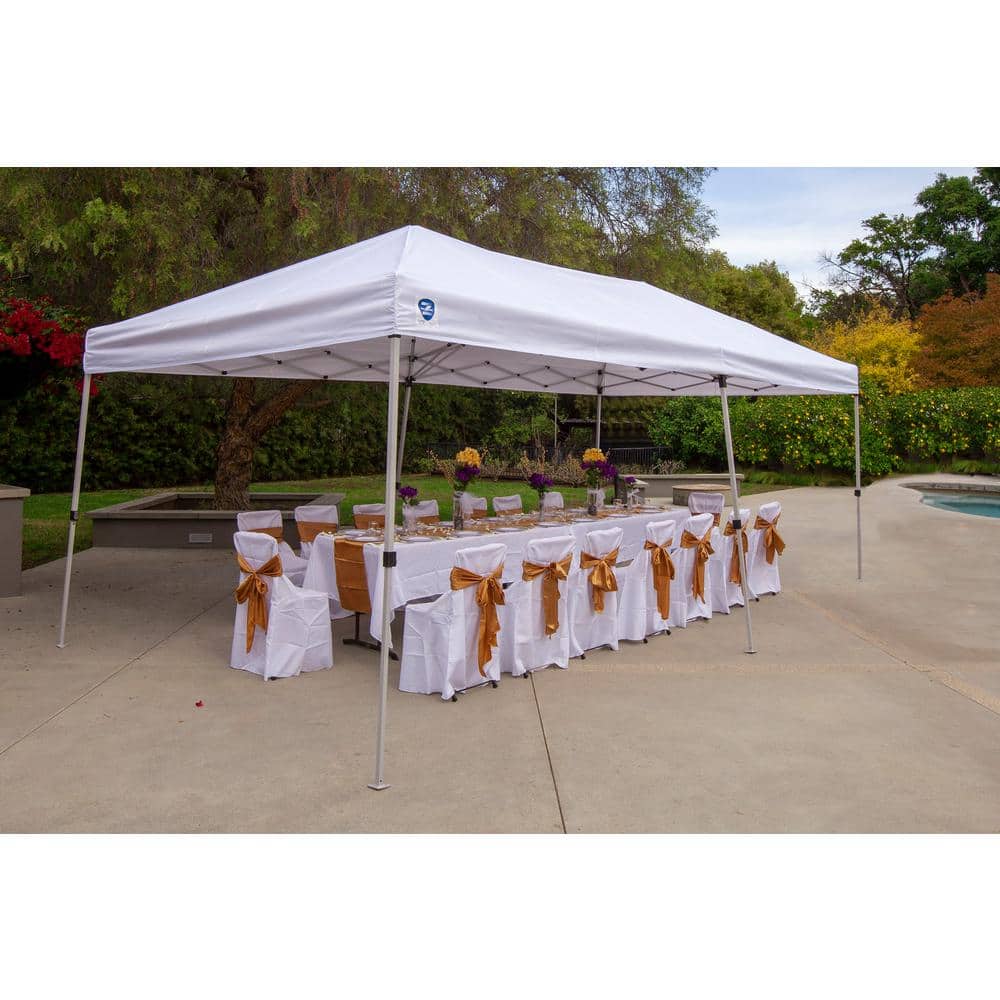 White Adjustable Steel Frame 20x10 ft Instant Canopy Shelter