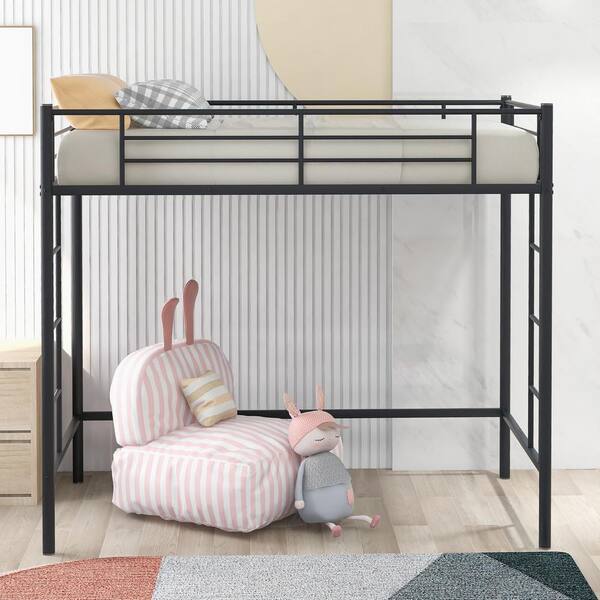 Magic Home Black Twin Loft Bed Sy, Bunk Beds With Side Rail