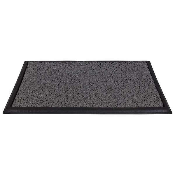 Ottomanson Waterproof Non-Slip Boot Tray Doormat Bundle Indoor/Outdoor Rubber Doormat, 18 in. x 28 in., Gray - The Home Depot