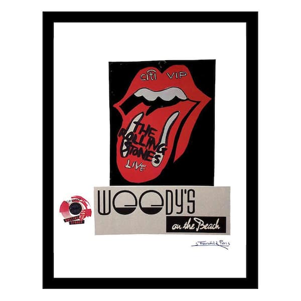 Rolling Stones Live at Woody's on the Beach Vintage by Fairchild Paris 1-Piece Framed Graphic Print 18 in. x 14 in.