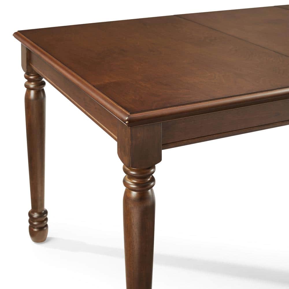 Dark Cherry Extendable Wood Dining Table for Six