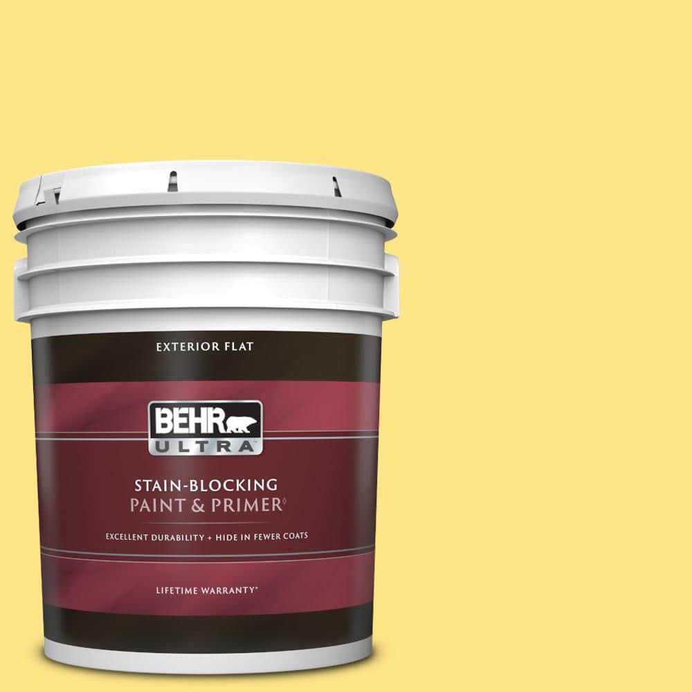 BEHR ULTRA 5 gal. P3005 Upbeat Flat Exterior Paint & Primer 485405